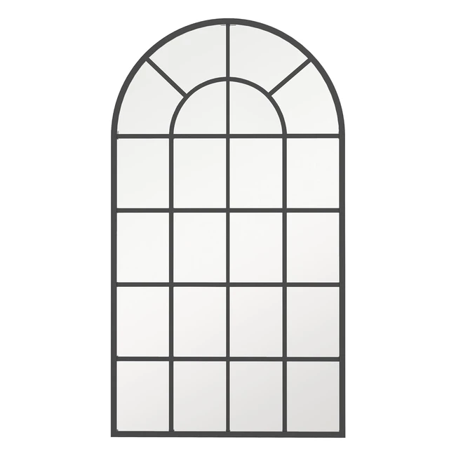 Miroir Verrière Arche Industriel Noir 110x62cm - HOMCOM