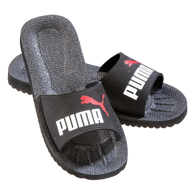 Puma Purecat Dusch- und Badeschuhe Slipper Statement Deluxe Edition Schwarz Rot Gr. 43