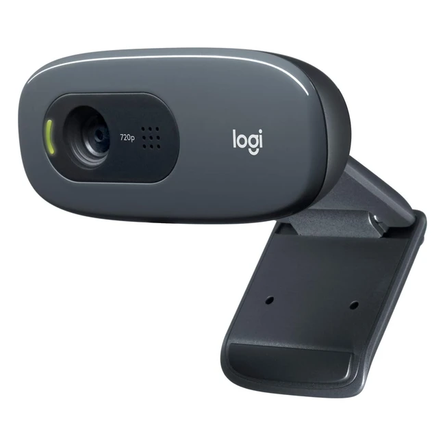 Logitech C270 Webcam HD 720p, 60° Sichtfeld, fester Fokus, Belichtungskorrektur, USB-Anschluss, Rauschunterdrückung, Universalhalterung, Schwarz