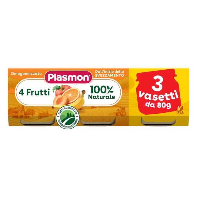 Plasmon Omogeneizzato Frutta 4 Frutti 80g - 24 Vasetti