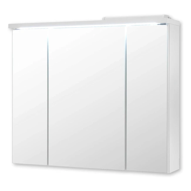 Armario con Espejo de Baño LED Blanco 80x69x20 cm - Stella Trading