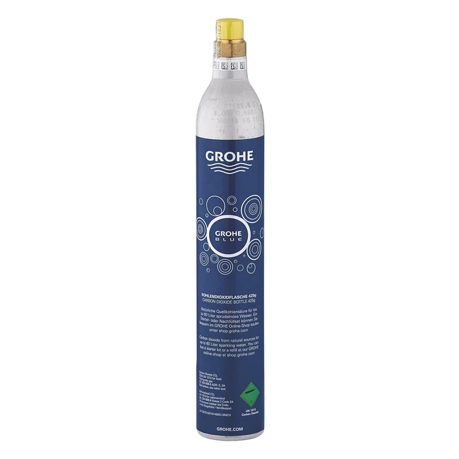 Grohe Blue CO2 Flasche 425g für jeden Wassersprudler, bis zu 60 Liter, Chrom 40651000