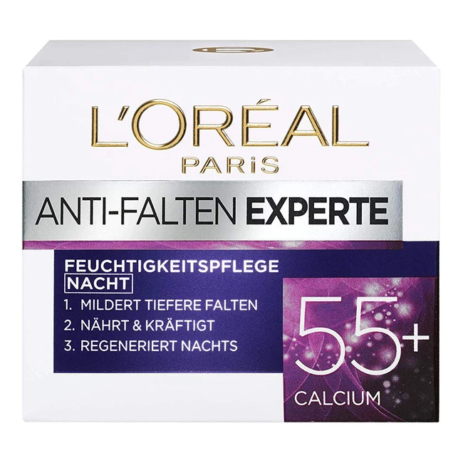 LOral Paris Anti-Ageing Nachtcreme 55 mit Calcium - Reduziert Falten - 50ml