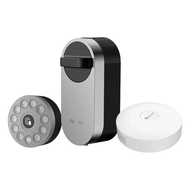 EZVIZ Smart Door Lock 5in1 - No Drilling Needed - WiFi Keyless Security Entry - Builtin Doorbell - Weatherproof - Keypad - Bluetooth Unlock - Electronic Deadbolt - Home Gateway Included