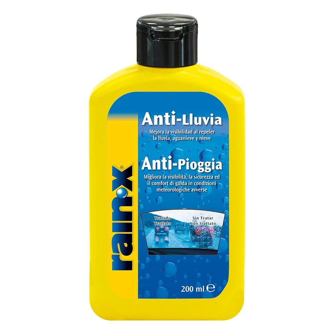 RainX Spray Liquido Lavavetri Auto Antipioggia 200ml