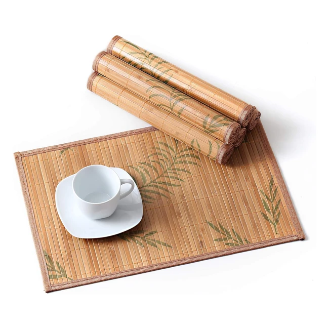 Set de table en bambou Lovecasa 6 pcs - Lavable antidrapant rsistant  la