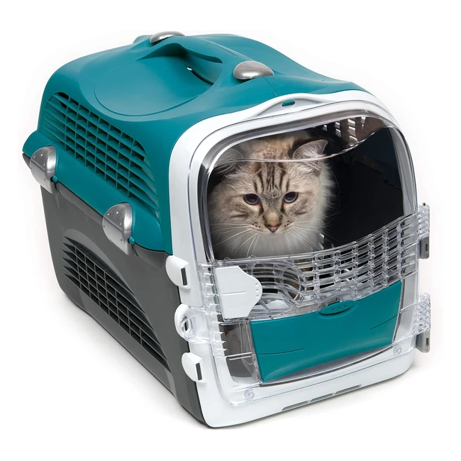 Catit Cabrio Cat Carrier Turquoise - Secure, Convenient, and Comfortable
