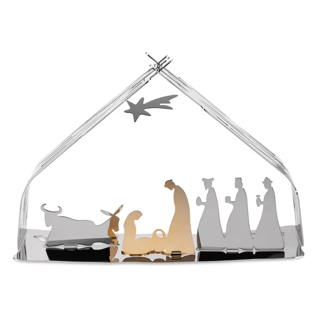 Alessi Bark Crib BM09: Modern Christmas Crib Reproduction with Golden Features