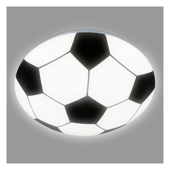 Plafonnier LED Football Briloner 3997016 - Lampe pour chambre d'enfant - 12 watts - Noir/Blanc