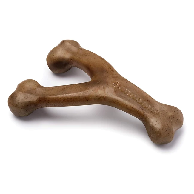 Benebone Indestructible Wishbone Dog Chew Toy for Aggressive Chewers - Real Baco