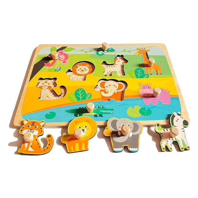 Puzzles de Madera Infantiles 2 aos - Rompecabezas de Animales - Juegos Educati