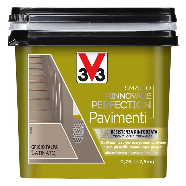 Smalto Rinnovare Perfection Pavimenti Grigio Talpa Satinato 075L - Applicazione Diretta, Alta Aderenza, Copertura Uniforme