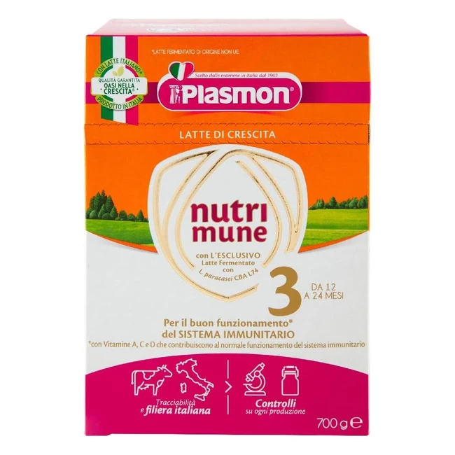 Plasmon Nutrimune 3 in polvere 700g - Latte di crescita con vitamine A C e D