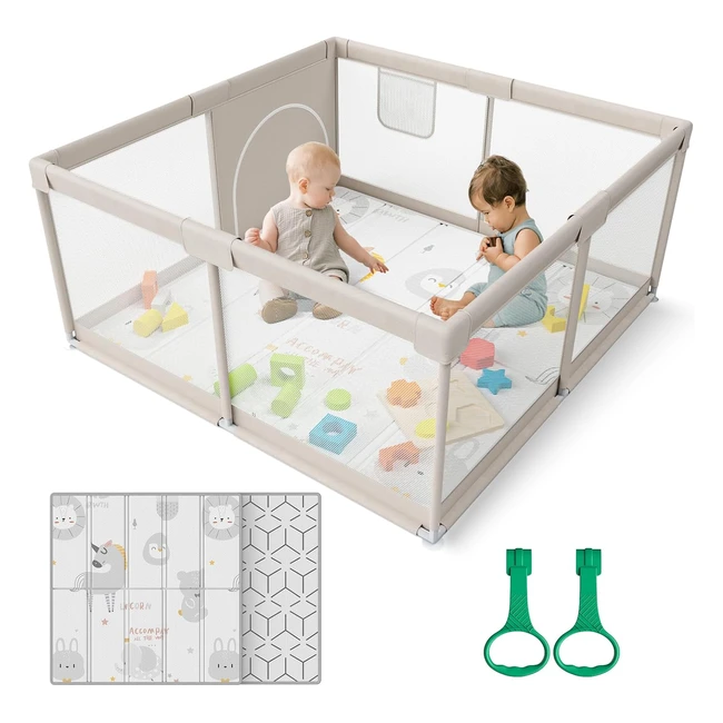 Box per bambini Zeebaba con materassino 120x120cm - Modulare pieghevole e grand