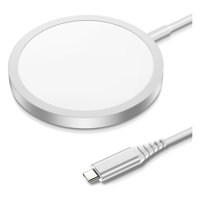 Cargador Inalámbrico Neekfox Magsafe 15W - Compatible con iPhone, Airpods Pro y Otros Dispositivos - Plateado