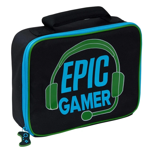 Epic Gamer Lunch Bag - Insulated, Easy to Clean, with Bottle Holder - Ideal for School & Travel