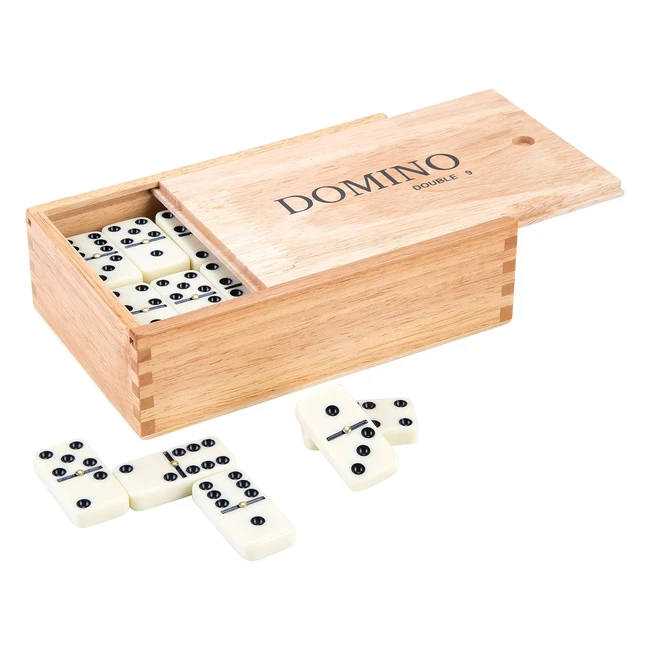 Domino de madera Engelhart Doble 9 Juego familiar tradicional Ref 250123