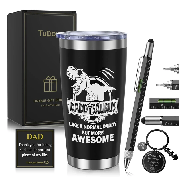 Tudou Gifts for Dad - Personalized Dad Gifts Set with Insulated Travel Coffee Mu