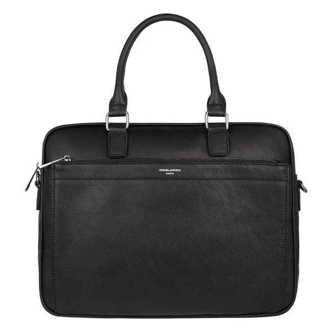 David Jones Men's Business Briefcase - PU Leather, 15-inch Laptop Bag, Multiple Pockets