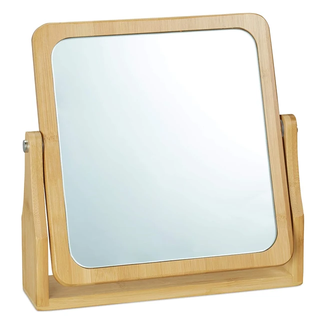 Specchio Trucco Orientabile 360 Rettangolare Relaxdays HLP 27x265x7 cm Bamb Le