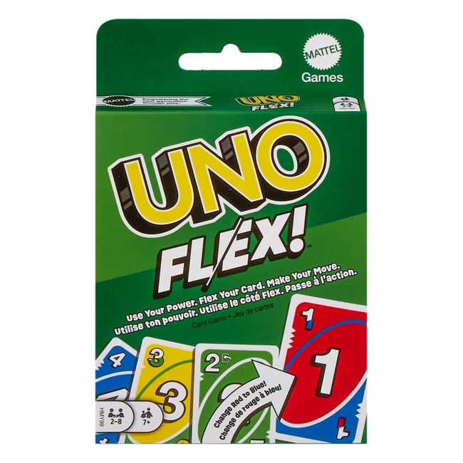 Mattel Games Uno Flex - Kartenspiel für die ganze Familie - Mehr Abwechslung durch Powerkarten