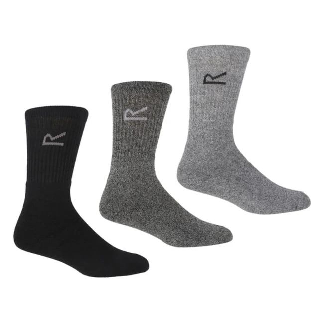 Regatta Mens Warm Long Ankle Support Socks - Pack of 3  Style Comfort Durabi