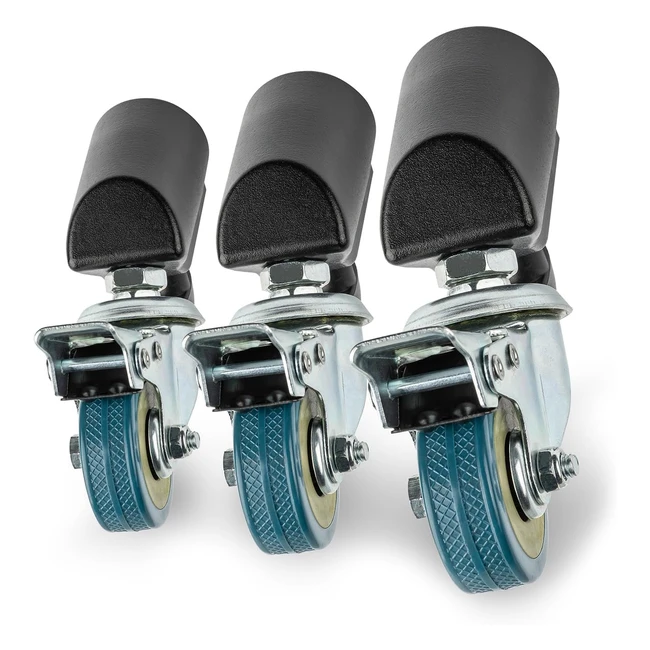 Set de 3 roues de trpied Walimex Pro pivotantes tout mtal 50 mm avec fre