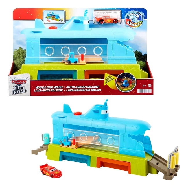 Disney Pixar Cars HGV70 Ubootautowaschanlagenspielset mit Lightning McQueen, Farbwechseleffekt, Autospielzeug