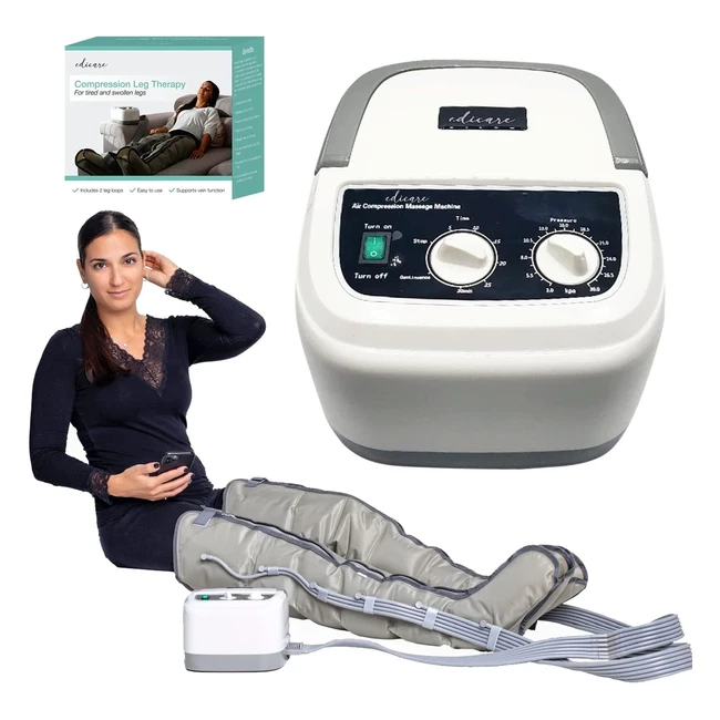 Presoterapia Edicare para piernas y pies cansados - 6 válvulas, circulación y drenaje linfático