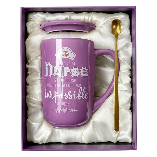 Funny Nurse Gifts for Women - Elegant Purple Best Nurse Mug - 18oz - Retirement 