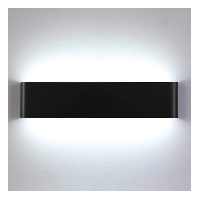 Applique murale LED 18W 40cm - Luminaire mural moderne - Noir/Blanc