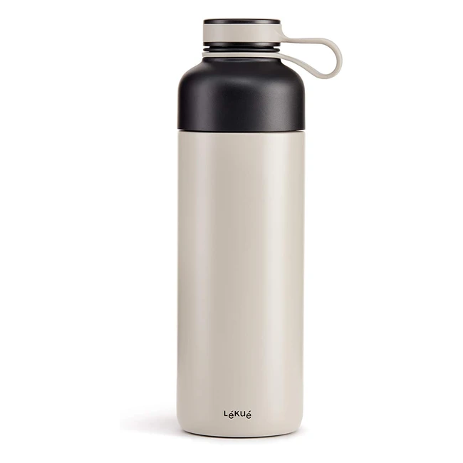 LUK Thermosflasche Edelstahl Grau 500ml - Doppelwandig, BPA-frei, hält Getränke bis zu 24 Stunden kalt