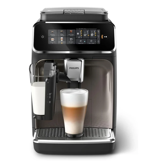 Philips 3300 Series Espressomaschine, LatteGo-Milchsystem, SilentBrew, Aquaclean Filter, Schwarzchrom EP334790