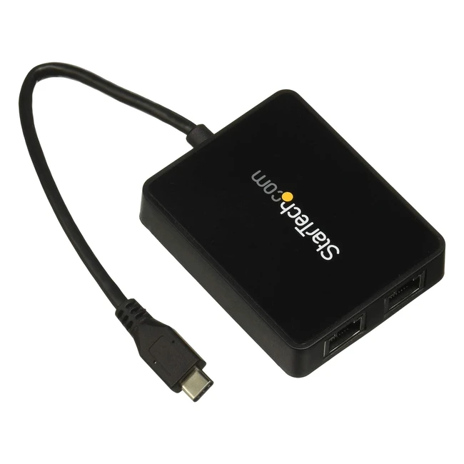 Startechcom USB-C to Dual Gigabit Ethernet Adapter with USB 30 Type-A Port - U