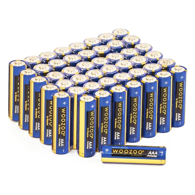 Woozoo Batterie Alcaline AAA - Confezione da 48 - 15V - 1250mAh - Lunga Durata -