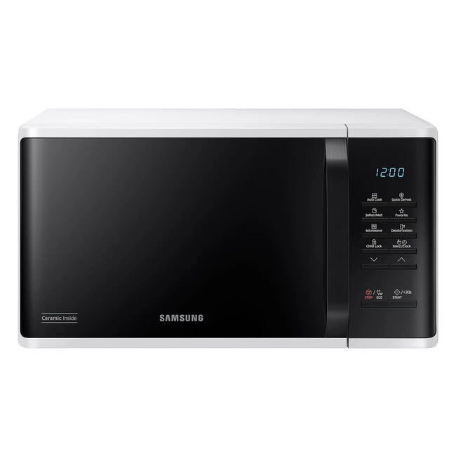 Samsung MS23K3513AW Solo Microwave 800W 23L White - Quick Defrost Eco Mode Deo