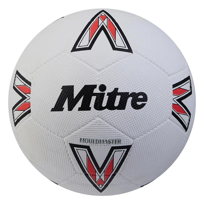 Mitre Unisex Super Dimple 24 Football - White/Black/Red - Durable & Textured Surface