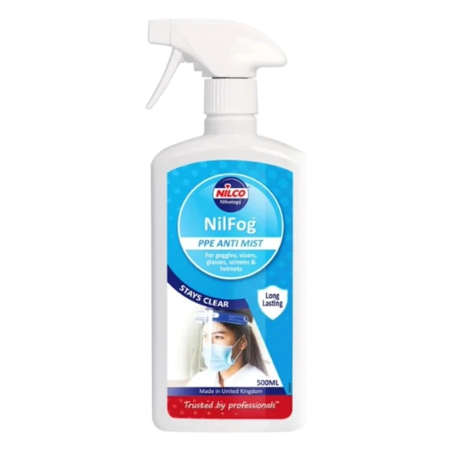 Nilco Nilfog PPE Anti Mist Spray 500ml - Eliminates Condensation & Improves Visibility