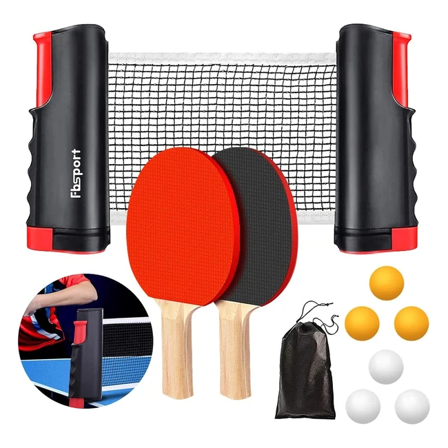 Set de Ping Pong Profesionales - Fbsport - Ref. 123456 - Incluye 6 Pelotas y Red Retráctil