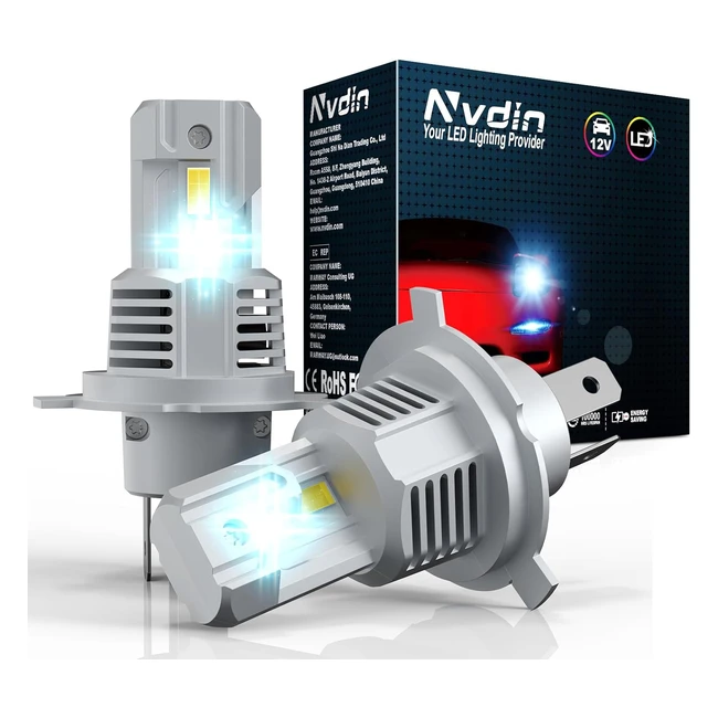 Lámpara LED H4 NVDIN 18000lm 6000k - Juego de 2