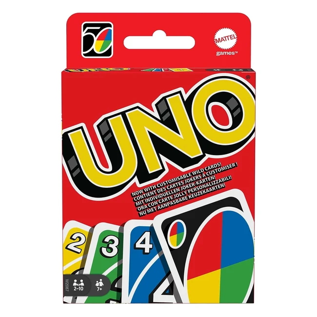 Mattel Games UNO Kartenspiel - Perfekt für die Familie - Kinderspiel, Reisespiel oder Spiel für Erwachsene - 210 Spieler ab 7 Jahren - W2087