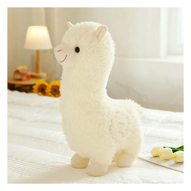 Peluche Alpaca 25cm - Giocattolo Bianco Morbido e Carino - Regalo Compleanno Natale