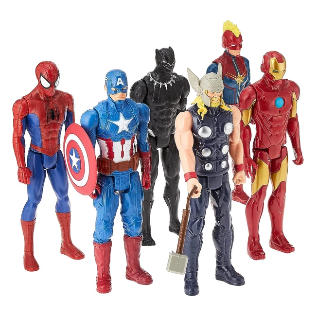 Pack de 6 figurines Marvel Titan Hero de 30 cm - Collection pour enfants dès 4 ans
