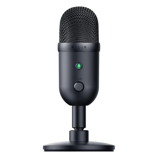 Microphone Razer Seiren V2 X USB pour le streaming - 25 mm, supercardioïde, limiteur de gain, contrôle du microphone - Noir
