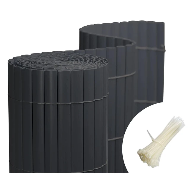 Jarolift PVC Sichtschutzmatte inkl. Kabelbinder verschiedene Größen und Farben erhältlich Grau