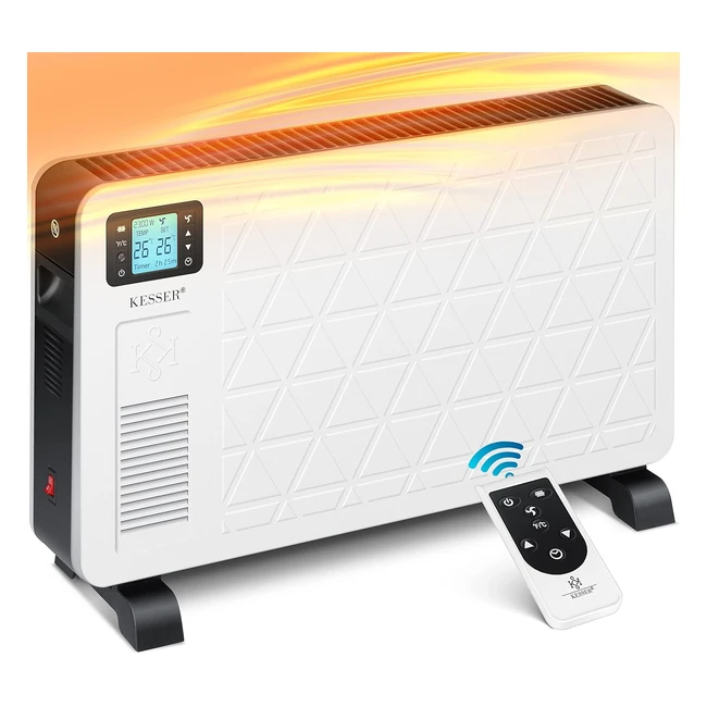 Kesser Konvektor Premium - 3 Leistungsstufen, Fernbedienung, Thermostat, LCD-Display, Timer, energiesparend, Überhitzungsschutz