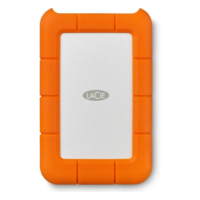 Lacie Rugged Secure 2TB Portable External Hard Drive USBC - AES256 Encryption, Drop/Shock/Rain Resistant