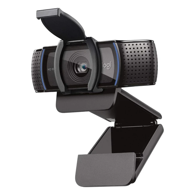 Webcam Logitech C920s HD Pro Full HD 1080p30ips - Audio Clair - Correction Automatique de la Lumière - Volet de Protection