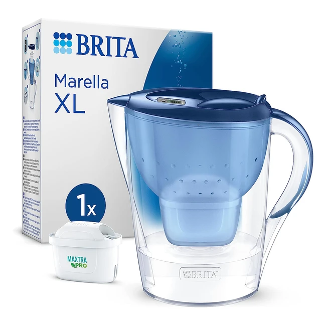 Brita Marella XL Water Filter Jug Blue 35L - Maxtra Pro Cartridge - Large Volum