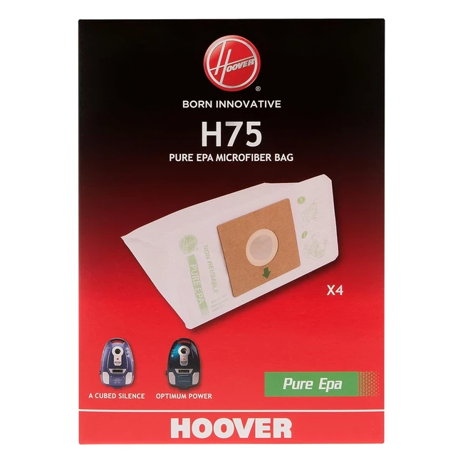 Sac Aspirateur Hoover H75 Microfibre Pure EPA Antiodeur Extra Larges - 4 Pièces